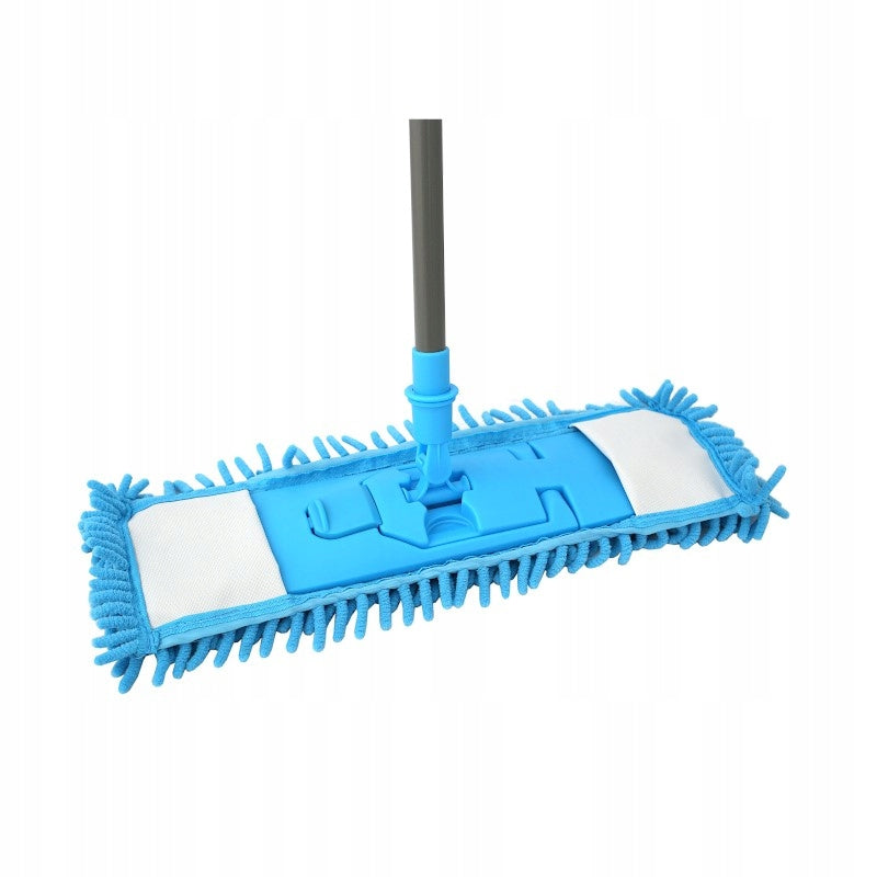MOP FLAT WITH TELESCOPIC STICK MICROFIBER OVERLAY Color blue
