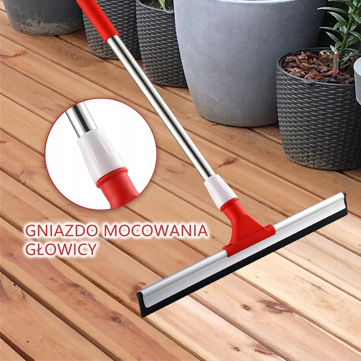 MOP FLOOR SQUEEGEE 43CM RUBBER ON BAR 147CM WATER Manufacturer code MOP ŚCIĄGACZKA PODŁOGOWA GUMOWA DRĄŻEK W