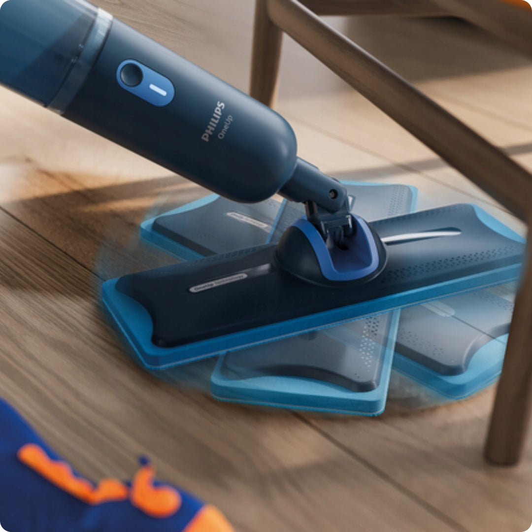 MOP Philips OneUp FLAT ELECTRIC TWO TANKS DIRTY WATER CLEAN LIGHT Dominant color blue