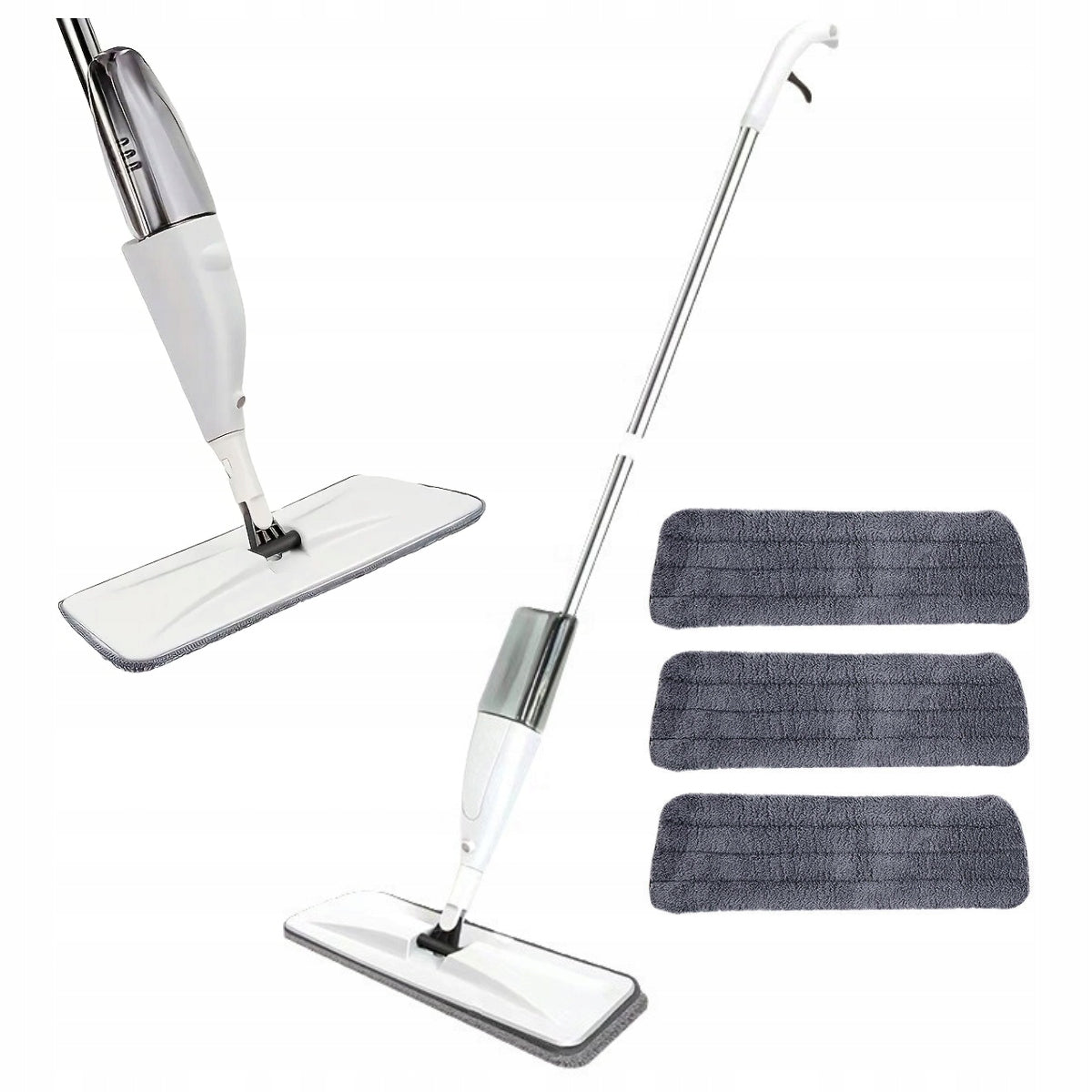 MOP WITH WASHER FLAT FOR FLOOR SPRAY + 3x MICROFIBER OVERLAY CARTRIDGES