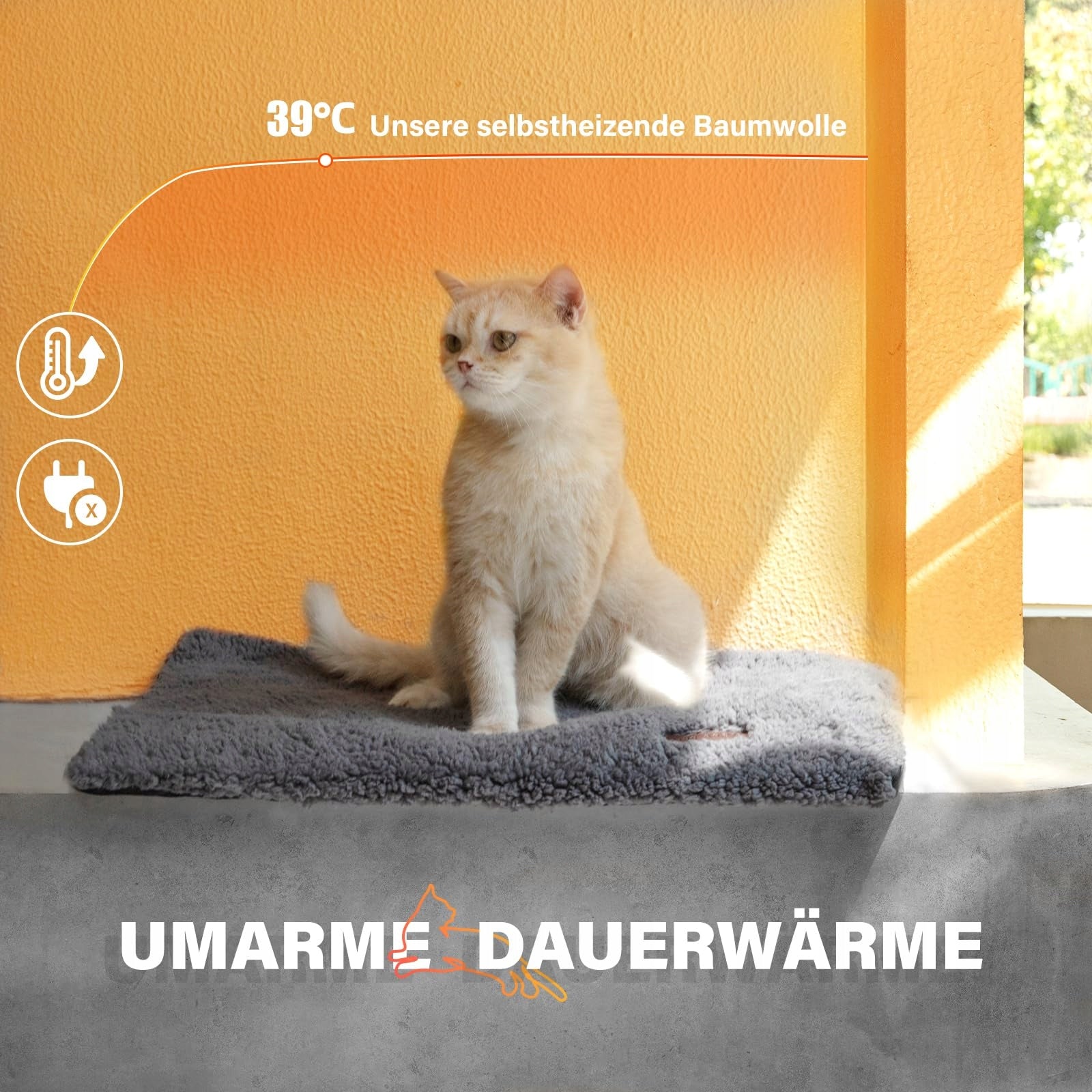 MORA PETS Self-Heating Cat Blanket Soft and Warm 74 x 48 cm Medical device no