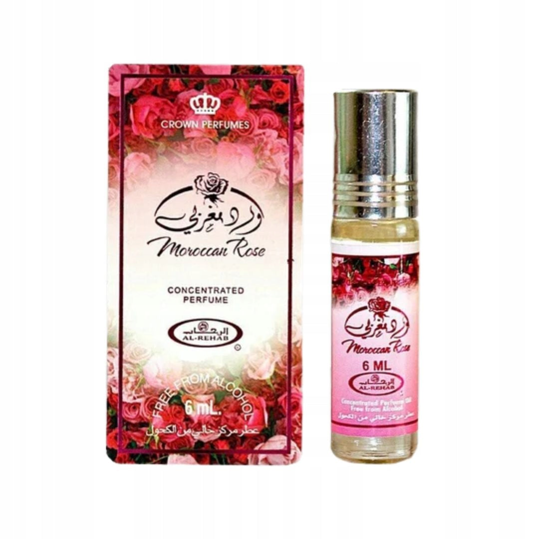 MOROCCAN ROSE Perfumed Oil 6 ml Al Rehab Soapy Fragrance For Her Packaging status original