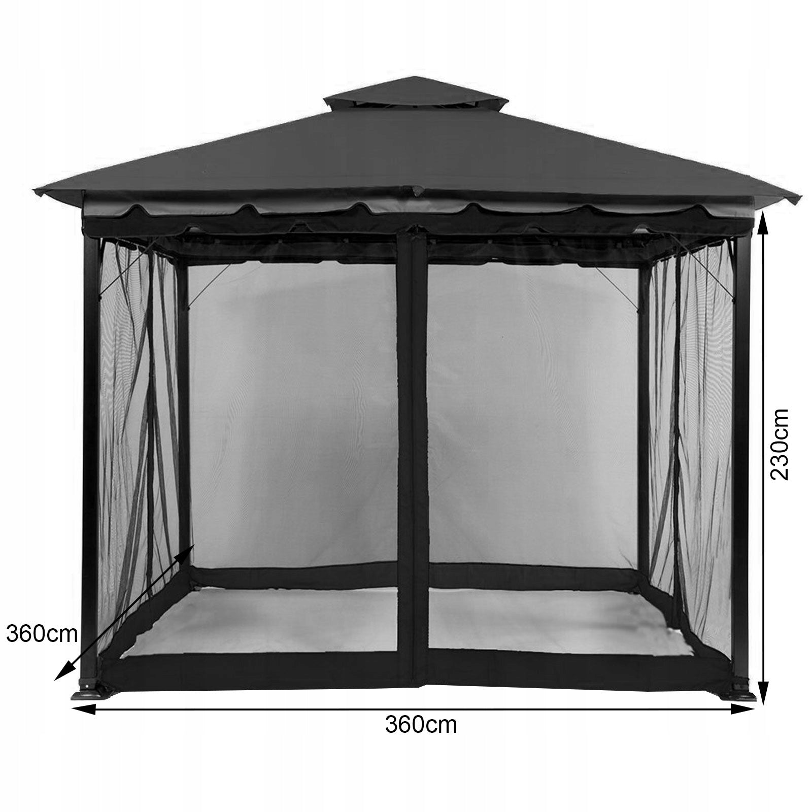 MOSQUITO NET FOR GARDEN TENT PAVILION 3.6x3.6x2.3M Manufacturer code 13343624911