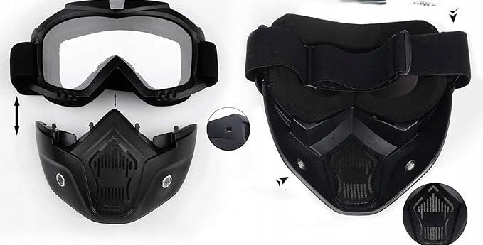 MOTOCROSS PROTECTIVE MASK WITH GLASSES FILTER ADJUSTMENT FOR MOTOR COMFORTABLE Manufacturer's catalog number MASKA MOTOCROSSOWA OCHRONA