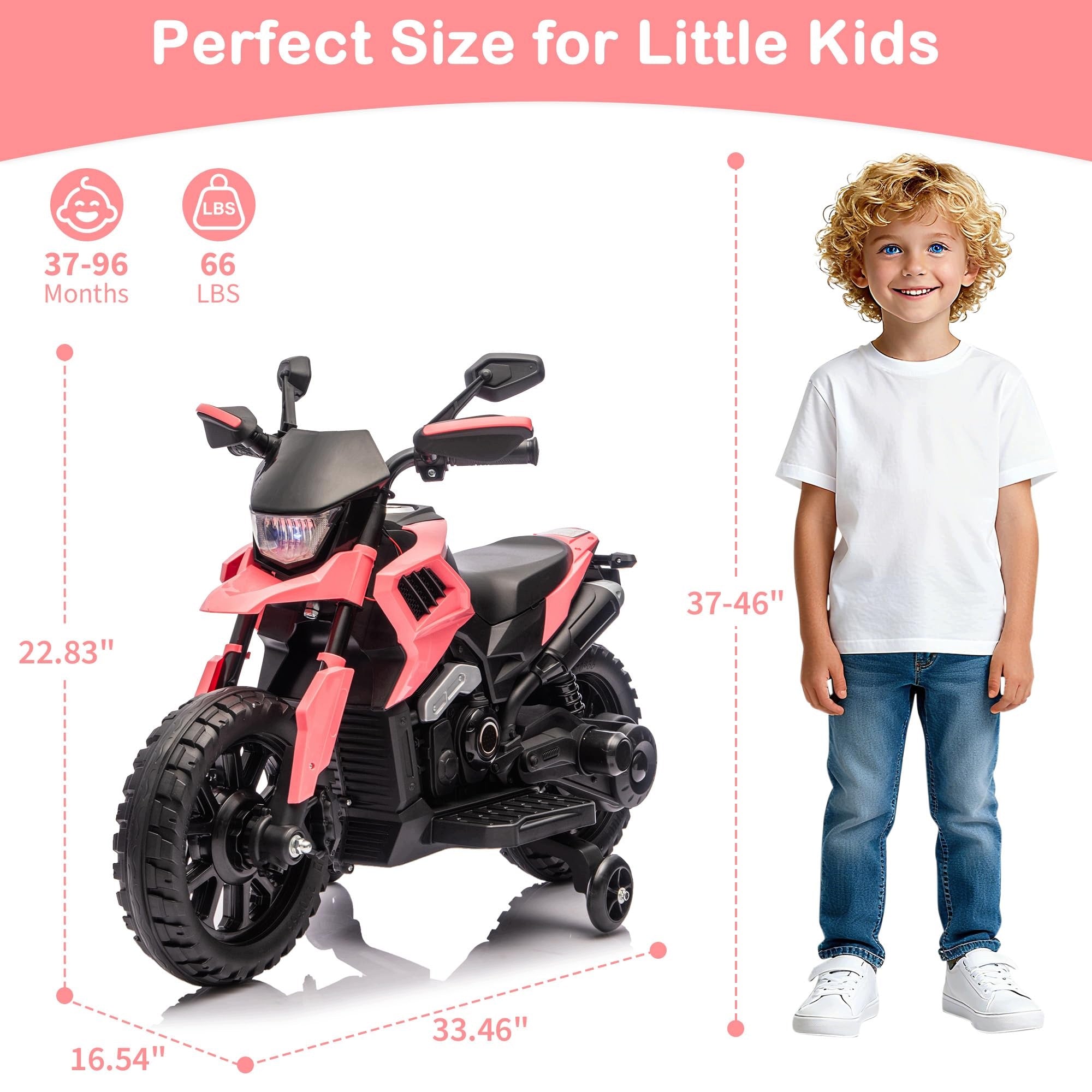 MOTOCYKL ELEKTRYCZNY DLA DZIECI 6V 4AH LED MUZYKA KLAKSON 3 KM/H WIEK 3+ Packaging status original