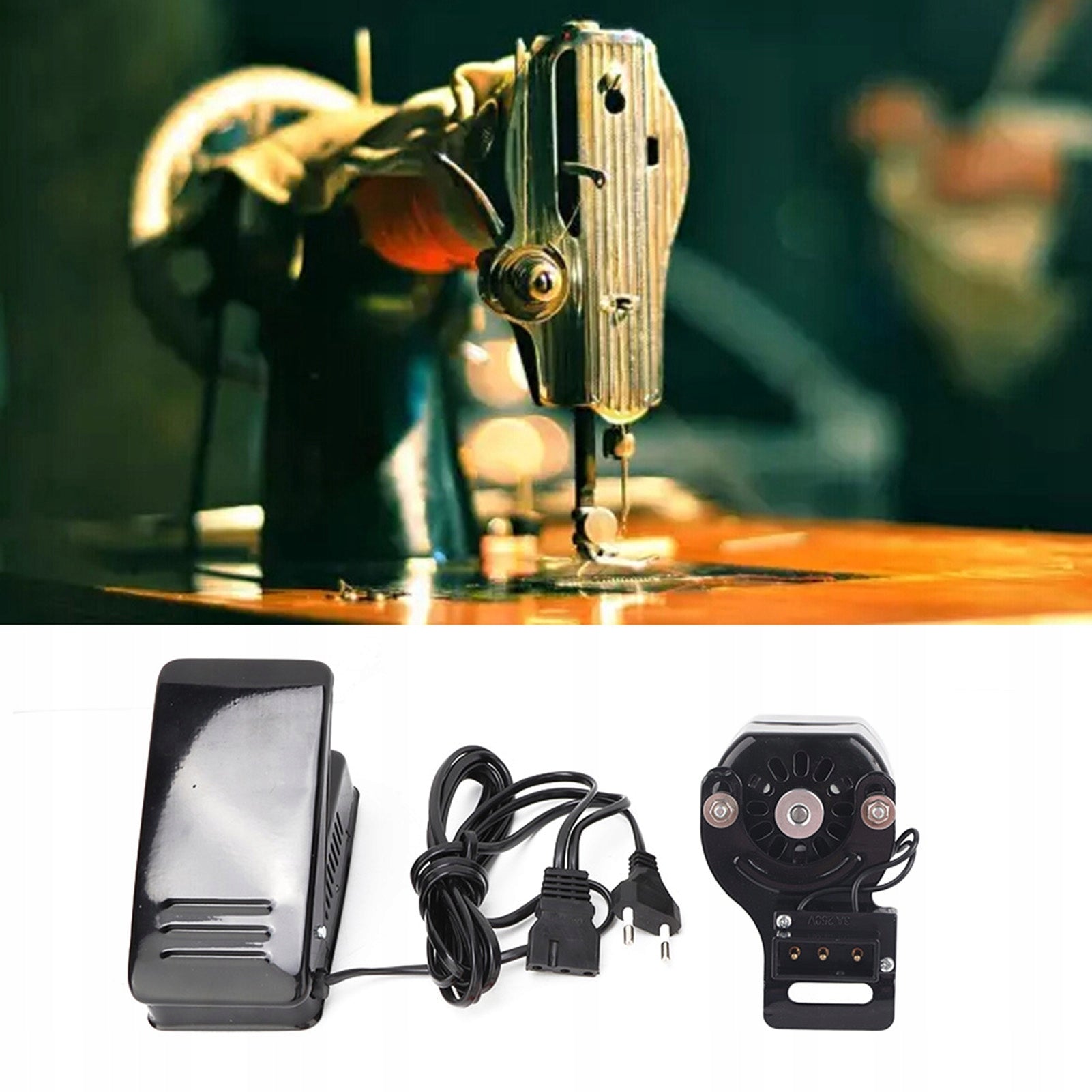 MOTOR SEWING MACHINE WITH PEDAL FOR HOME USE 100W BLACK Packaging status original