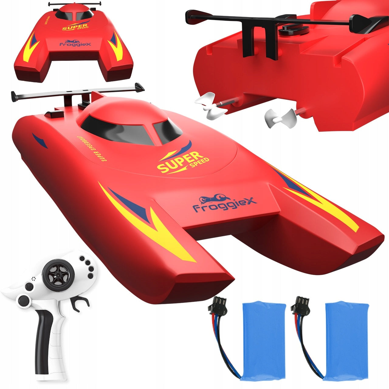 MOTORBOAT BOAT remote controlled SPEED BOAT 25km/h RC BOAT FOR REMOTE CONTROL + AKU