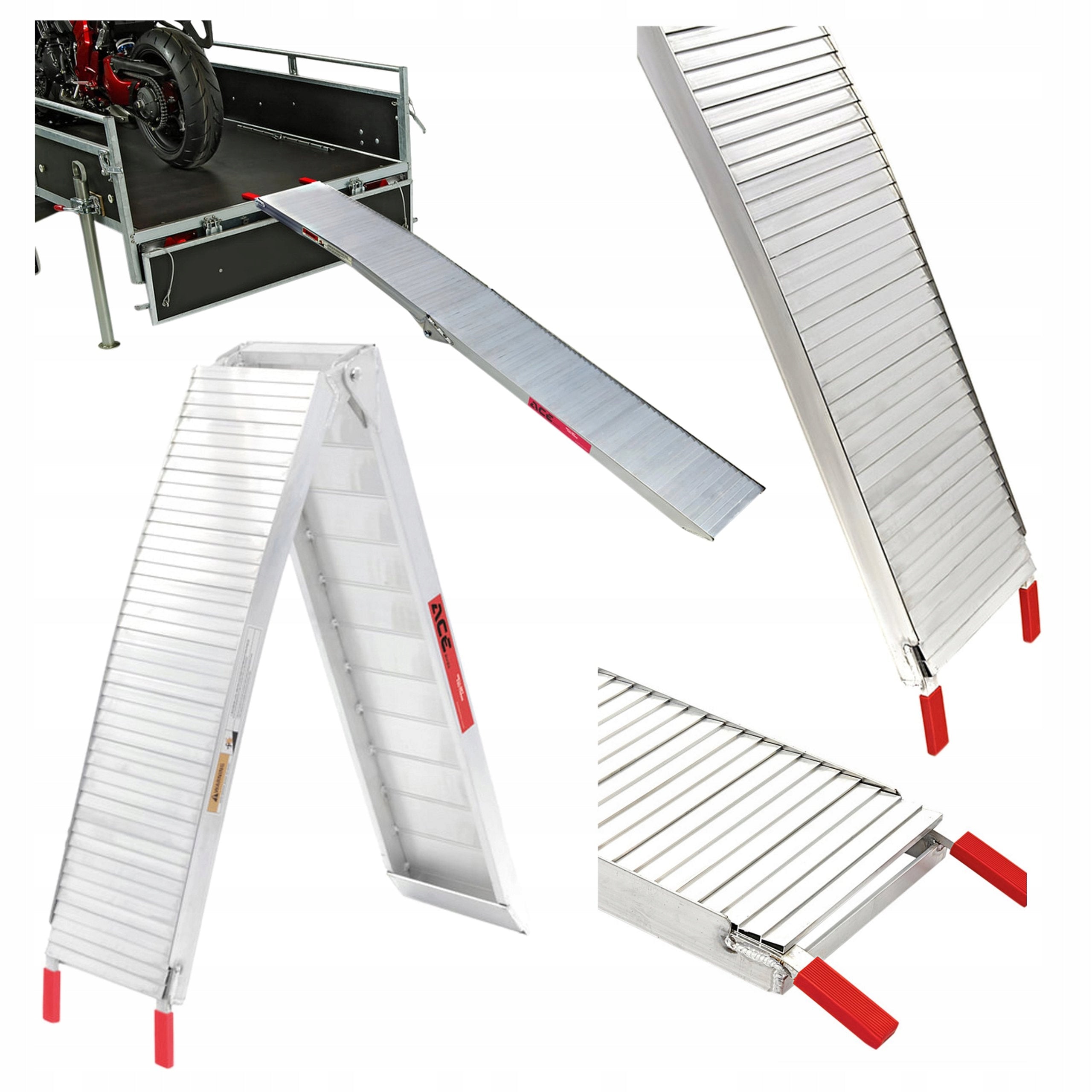 MOTORCYCLE ALUMINUM FOLDING RAMP 220CM x 28CM 340KG