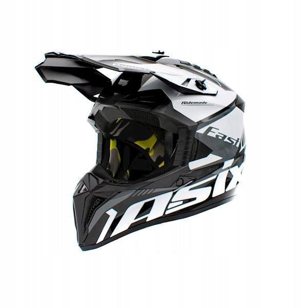 MOTORCYCLE ASIX HELMET JUNIOR CHILDREN'S CROSS ATV ENDURO WHITE AND BLACK S