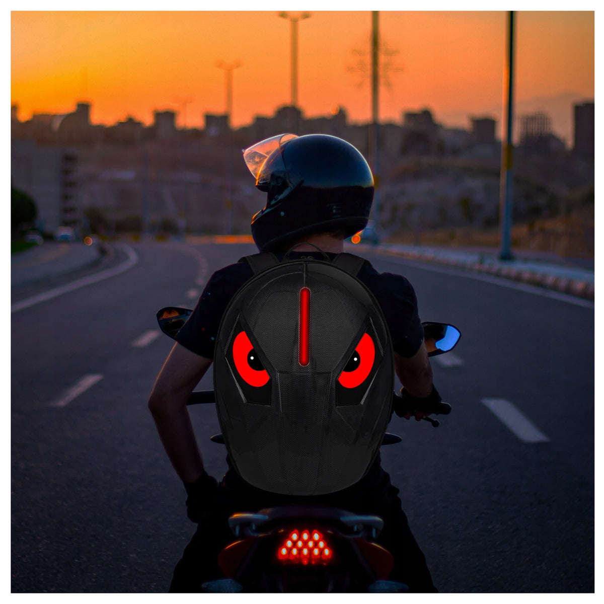 MOTORCYCLE BACKPACK WATER RESISTANT MOTORCYCLE EYES LED LED FOR HELMET BLUETOOTH SCREEN Packaging status original