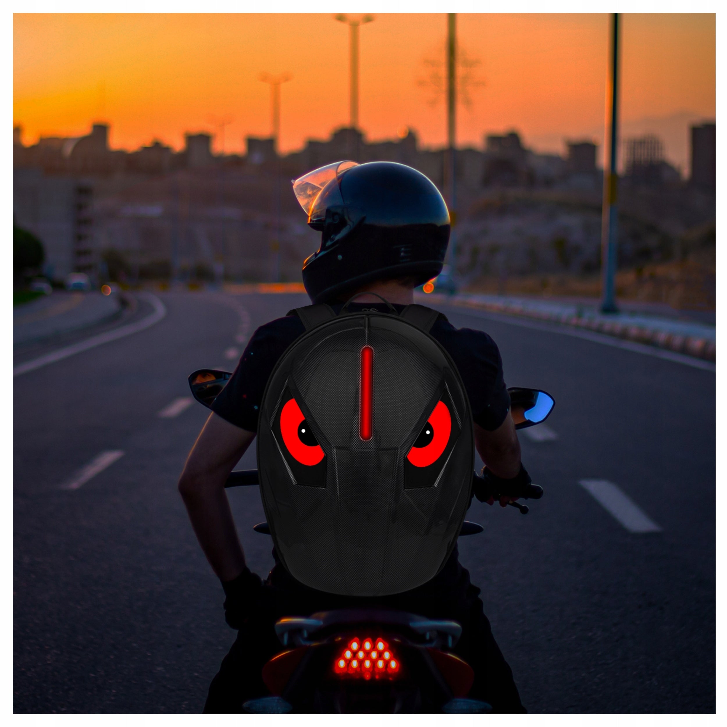MOTORCYCLE BACKPACK WATER RESISTANT MOTORCYCLE EYES LED LED FOR HELMET BLUETOOTH SCREEN Packaging status original