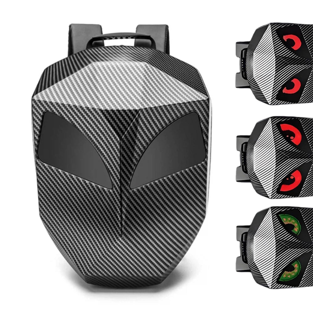 MOTORCYCLE BACKPACK WITH EYES LED WATER RESISTANT MOTORCYCLE FOR BLUETOOTH SCREEN Manufacturer no brand