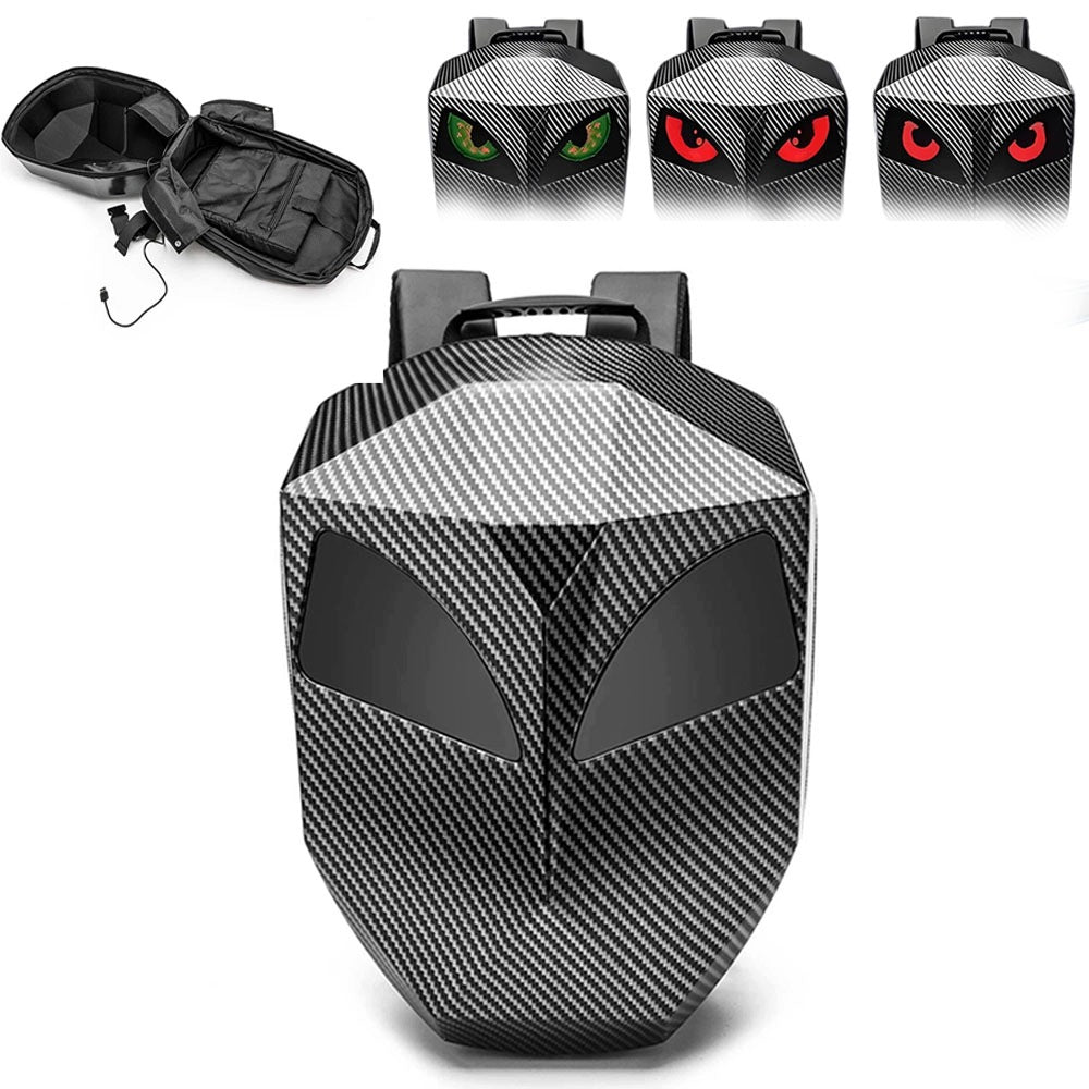 MOTORCYCLE BACKPACK WITH EYES LED WATER RESISTANT MOTORCYCLE HELMET BLUETOOTH SCREEN