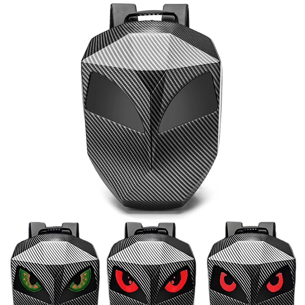 MOTORCYCLE BACKPACK WITH EYES LED WATER RESISTANT MOTORCYCLE HELMET SCREEN BLUETOOT