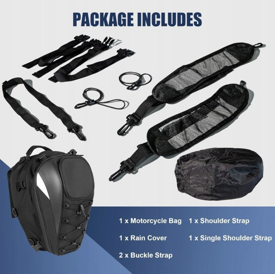 MOTORCYCLE BAG WATERPROOF STRETCH FOR MOTORCYCLE 25-38L TRUNK BACKPACK 2in1 Packaging status original