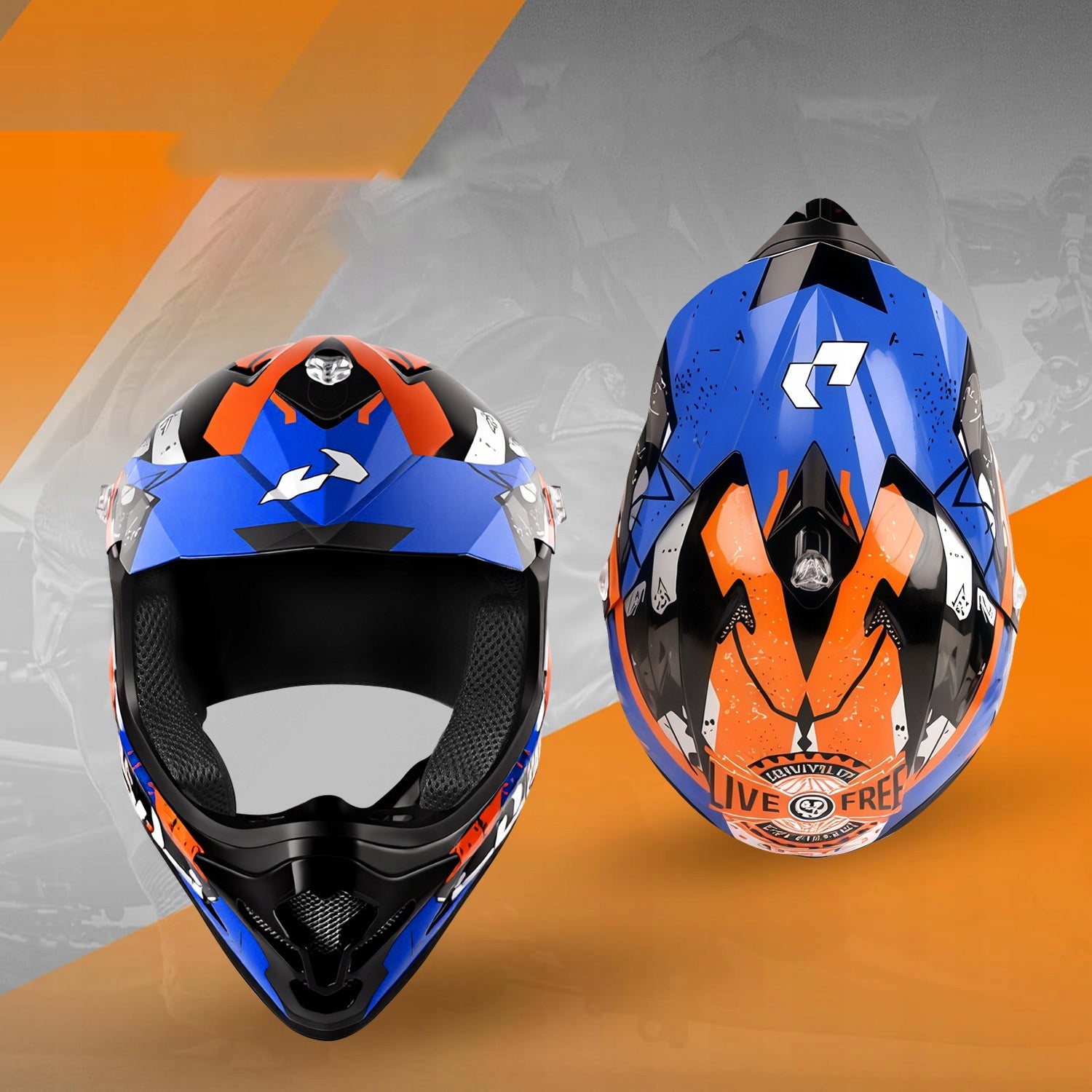MOTORCYCLE CROSS HELMET ATV Dirt ENDURO QUADA + GOGGLES + GLOVES MASK XL Packaging status original