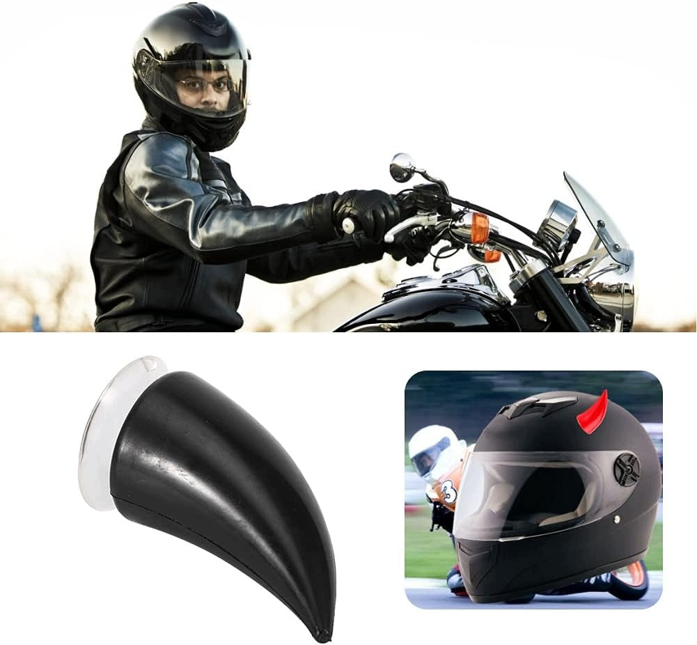 MOTORCYCLE DEMON HELMET HORN BLACK SET WITH ACCESSORIES Customs tariff code 65070000