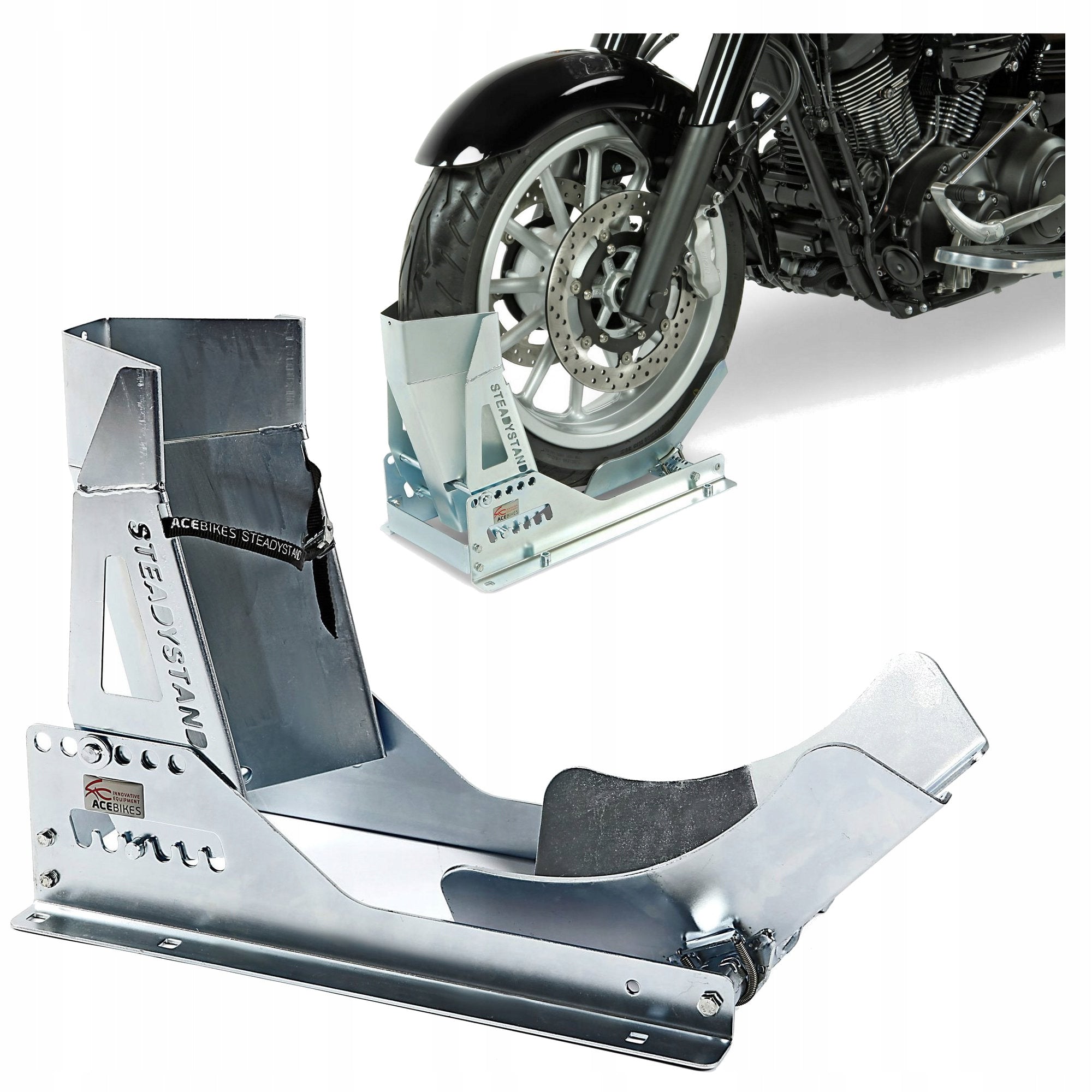 MOTORCYCLE FRONT WHEEL RACK FOR TRANSPORTING MOTORCYCLE 15-21' ACEBIKES