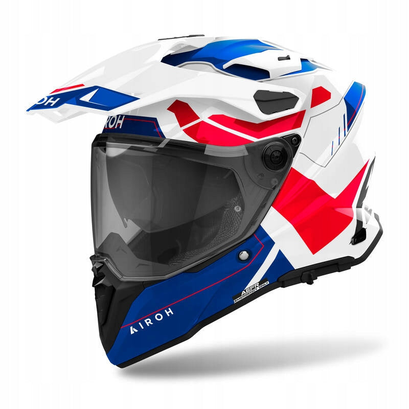 MOTORCYCLE HELMET AIROH COMMANDER 2 REVEAL BLUE-RED P