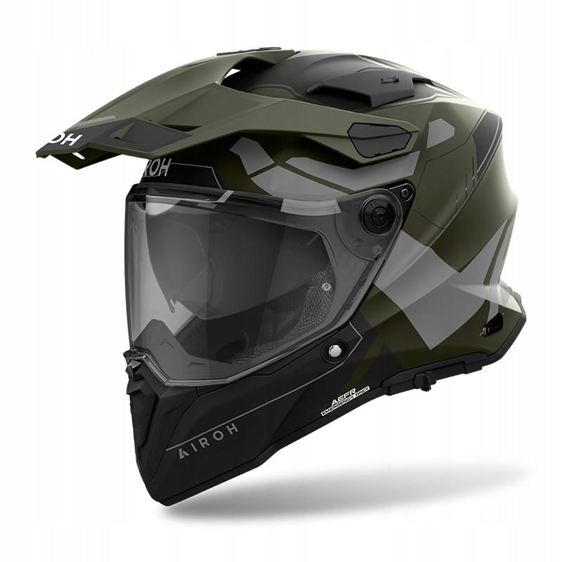 MOTORCYCLE HELMET AIROH COMMANDER 2 REVEAL MILITARY GREEN XL