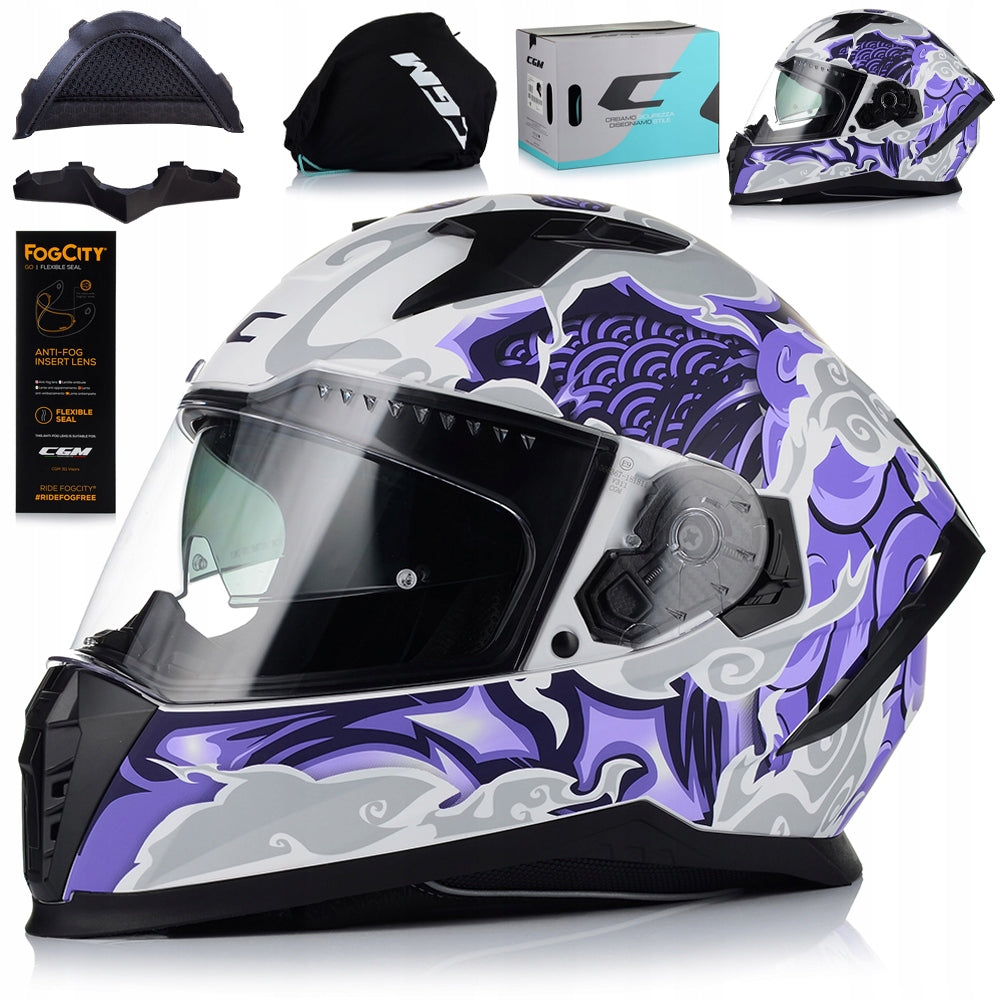 MOTORCYCLE HELMET CGM 311A BLAST WOMEN'S WHITE ECER 22.06 + BLEND + ANTIFOG