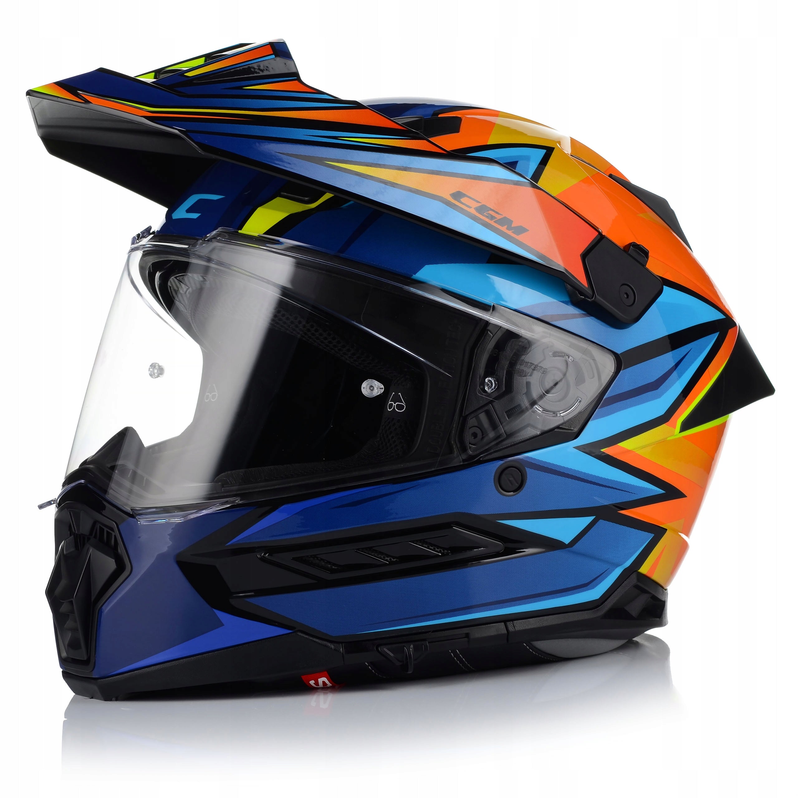 MOTORCYCLE HELMET CGM 366 ENDURO CROSS QUAD ATV + GLASS + BLEND + VISOR Manufacturer's catalog number 366X-ALV-91
