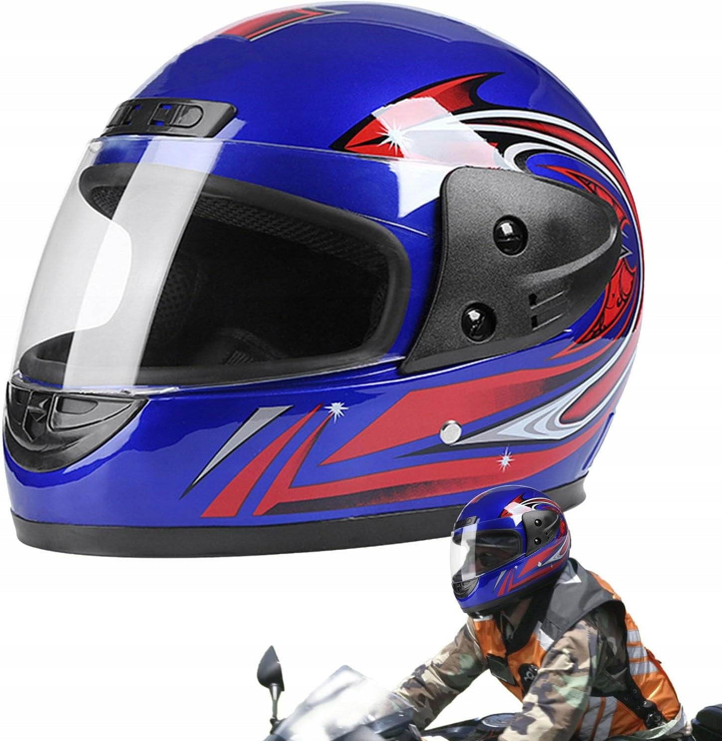 MOTORCYCLE HELMET CLOSED FULL MOTOR SCOOTER INTEGRAL QUAD GOKART COLORS Manufacturer's catalog number TK-004