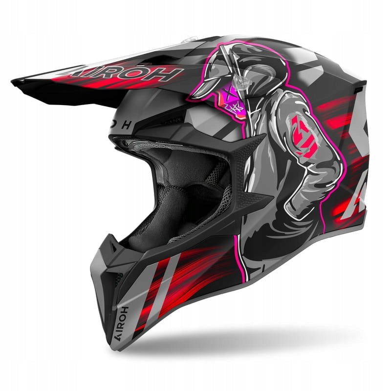 MOTORCYCLE HELMET CROSS ENDURO AIROH WRAAAP CYBER RED MAT RED MATT
