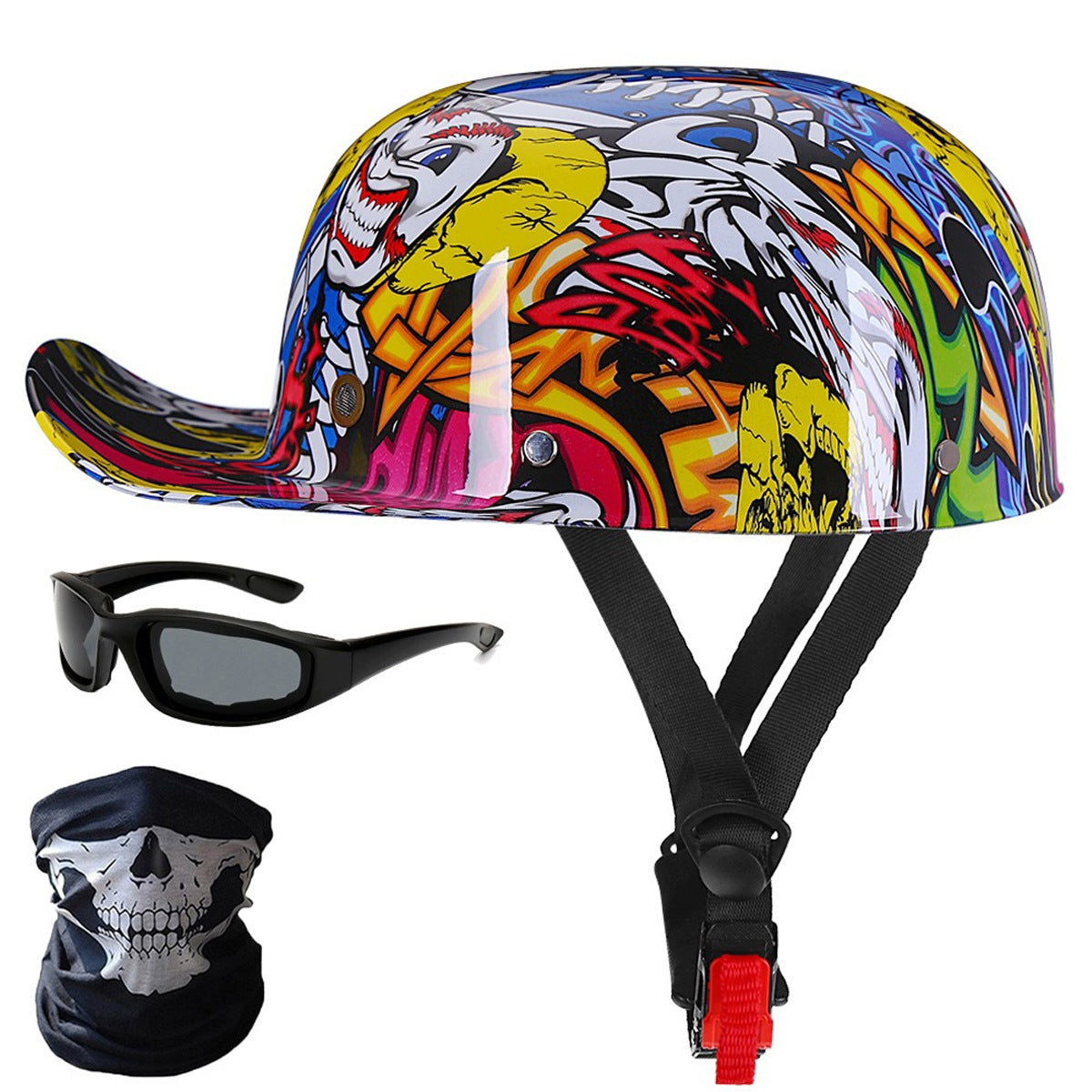 MOTORCYCLE HELMET CROSS LIGHT ENDURO QUAD + GOGGLES + XL MASK