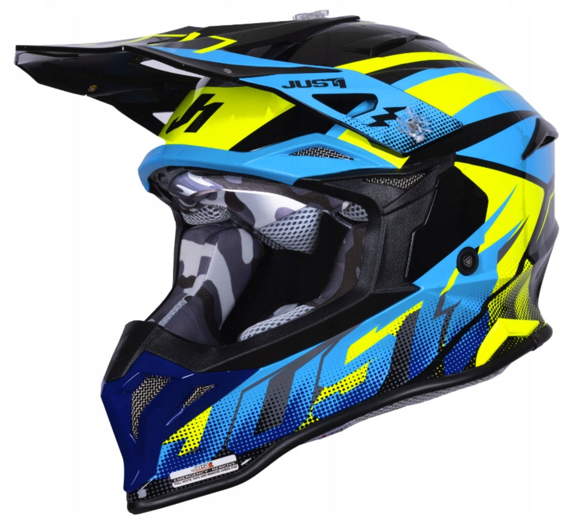 MOTORCYCLE HELMET CROSS QUAD SCOOTER Enduro M JUST J39 Fluo Neon M 57-58CM