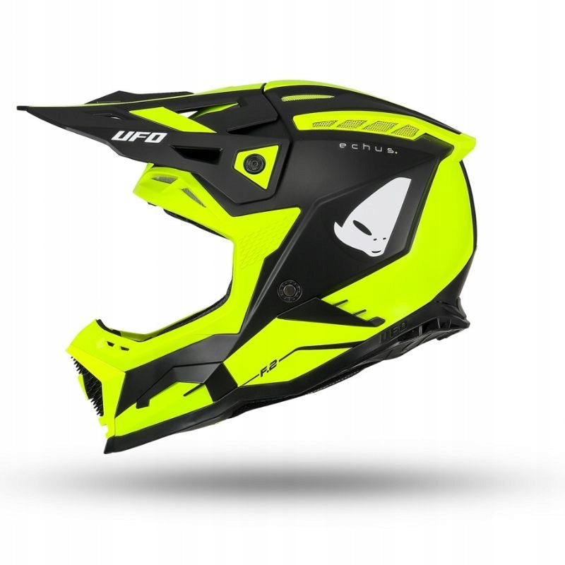 MOTORCYCLE HELMET ECHUS UFO CROSS QUAD ENDURO OFFROAD BLACK YELLOW FLUO L Manufacturer Ufo