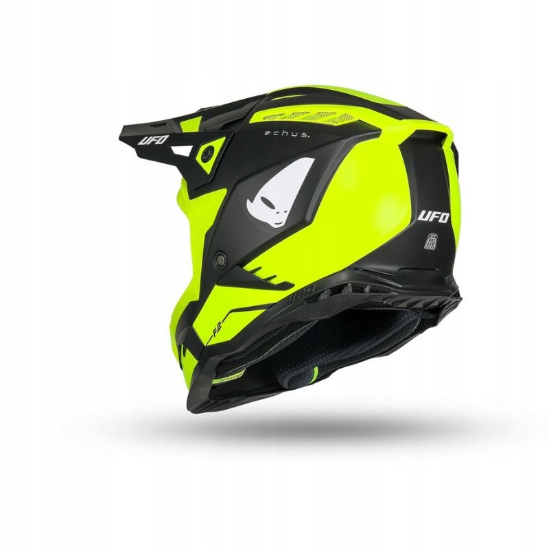 MOTORCYCLE HELMET ECHUS UFO CROSS QUAD ENDURO OFFROAD BLACK YELLOW FLUO L Manufacturer's catalog number HE13100DKL