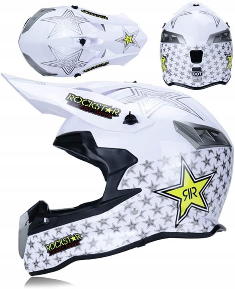 MOTORCYCLE HELMET FOR MOTOR CROSS QUADA ROCKSTAR b/cz r.XL