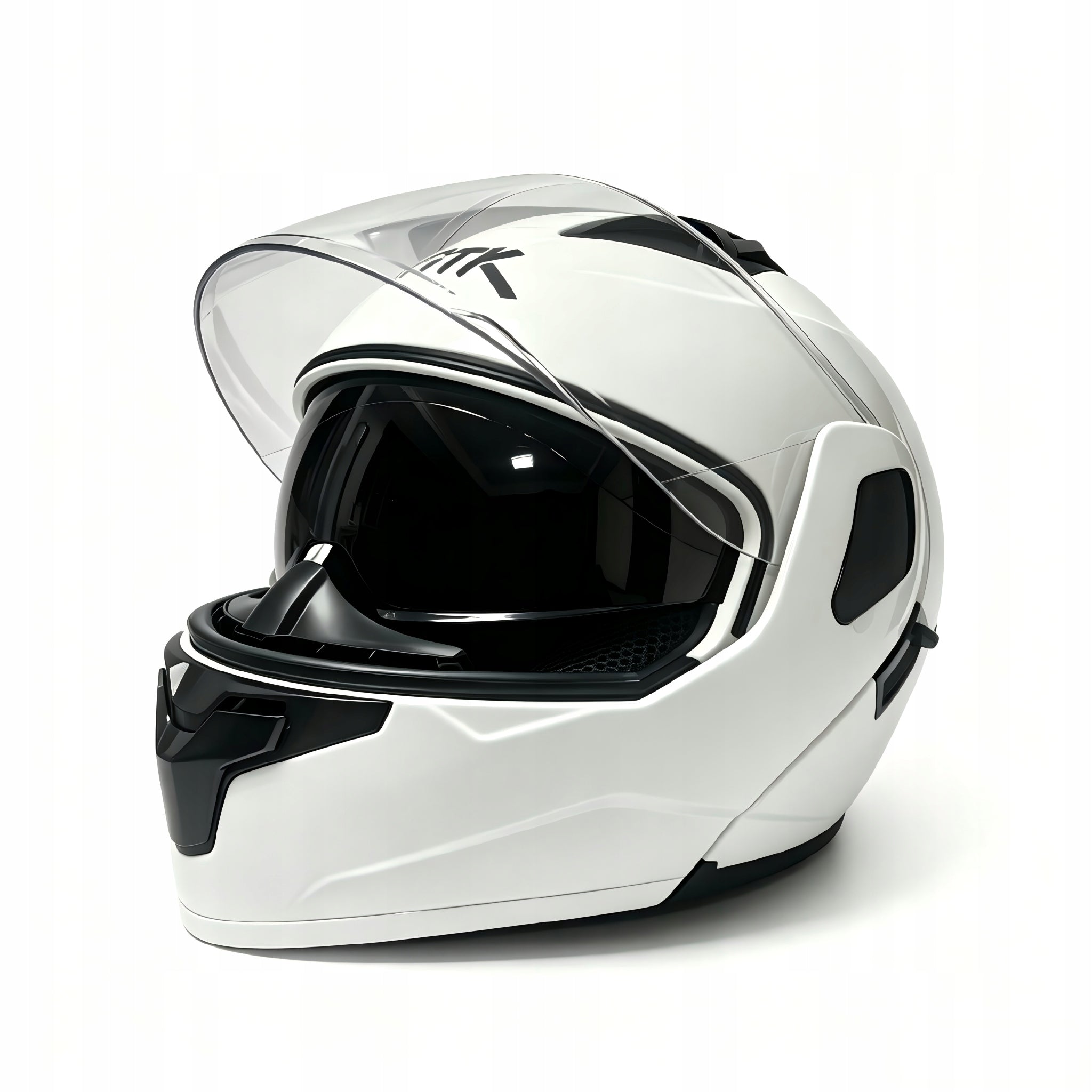MOTORCYCLE HELMET GLOSSY WHITE MODULAR HELMET SIZE M (57-58 CM) Manufacturer no brand