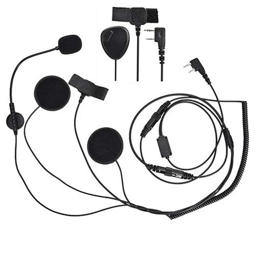 MOTORCYCLE HELMET HEADSET WITH MICROPHONE PTT WALKIE TALKIE