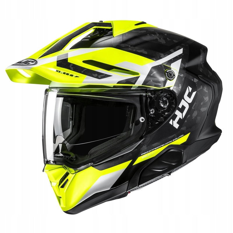 MOTORCYCLE HELMET INTEGRAL HJC RPHA60 DAKAR YELLOW BLACK MC3HSF L