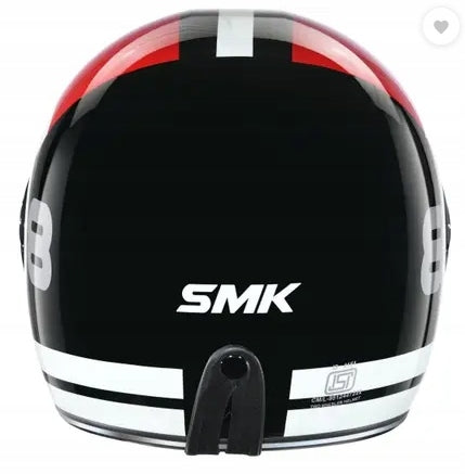 MOTORCYCLE HELMET INTEGRAL SMK RETRO GL213 WHITE RED GLOSSY S EAN (GTIN) 5906952656829