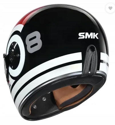 MOTORCYCLE HELMET INTEGRAL SMK RETRO GL213 WHITE RED GLOSSY S Manufacturer SMK