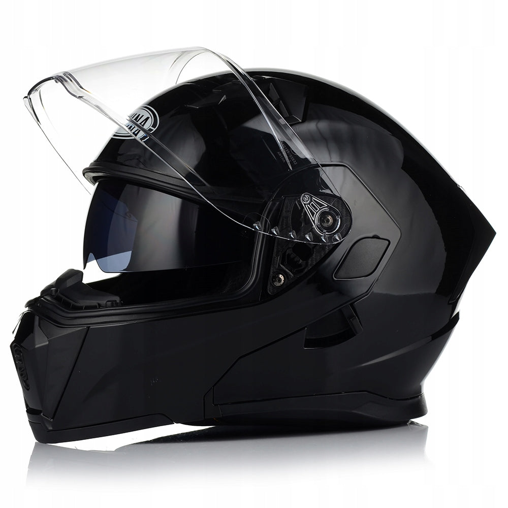 MOTORCYCLE HELMET JAW BLACK GLOSS FLIP UP HIKING 22.06 + BLENDA EAN (GTIN) 5906817577948