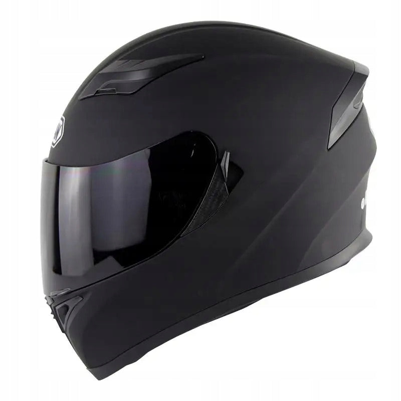 MOTORCYCLE HELMET JAW CLOSED SCOOTER QUAD BUGGY GOKART BLACK MAT L