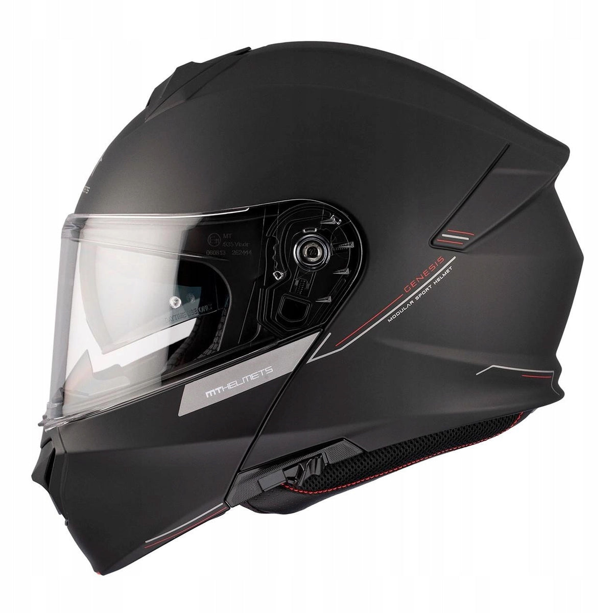 MOTORCYCLE HELMET JAW MODULAR MT HELMETS GENESIS SV SOLID BLACK MATT