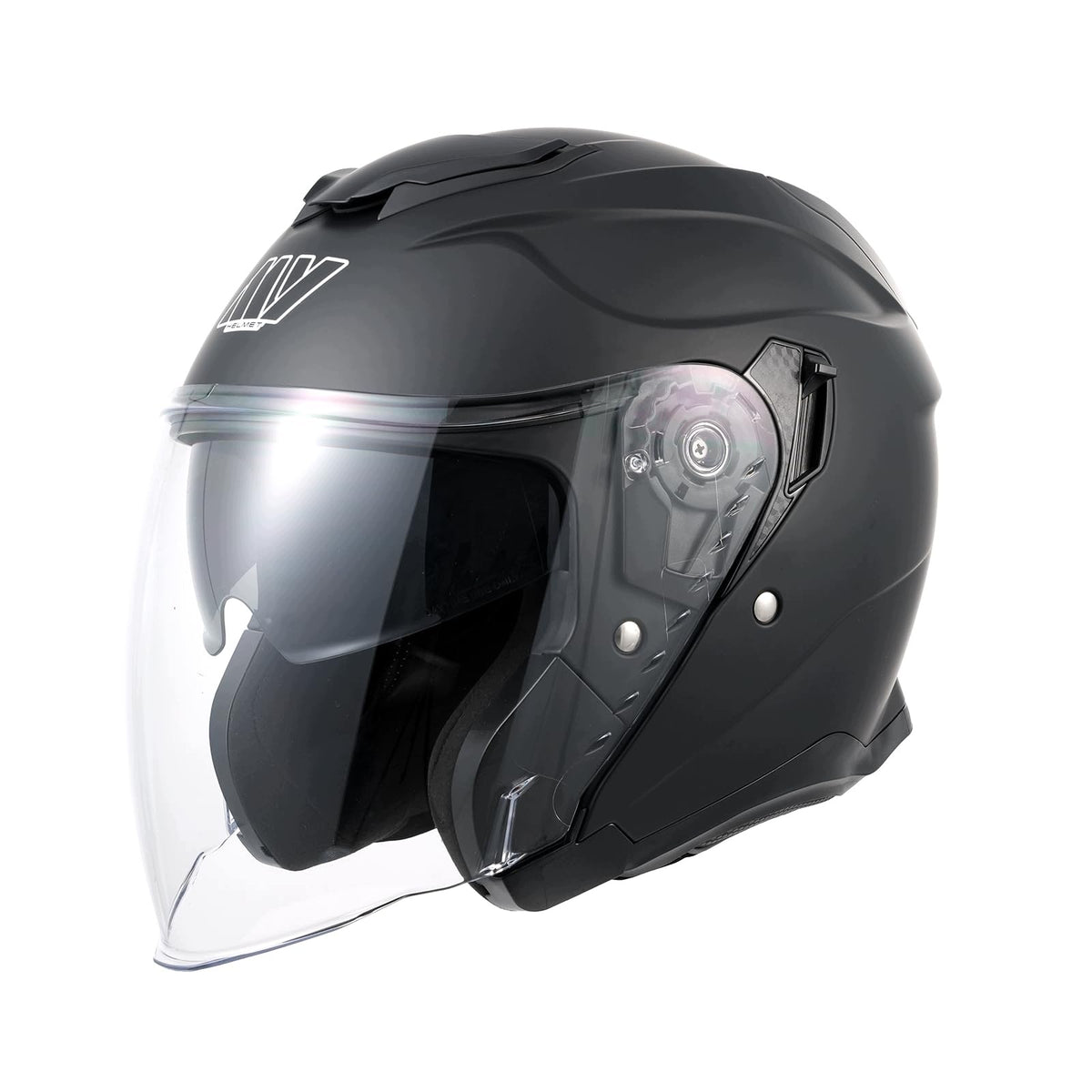 MOTORCYCLE HELMET JET MY 835 DOUBLE VISOR BLACK MATT UNISEX XXL