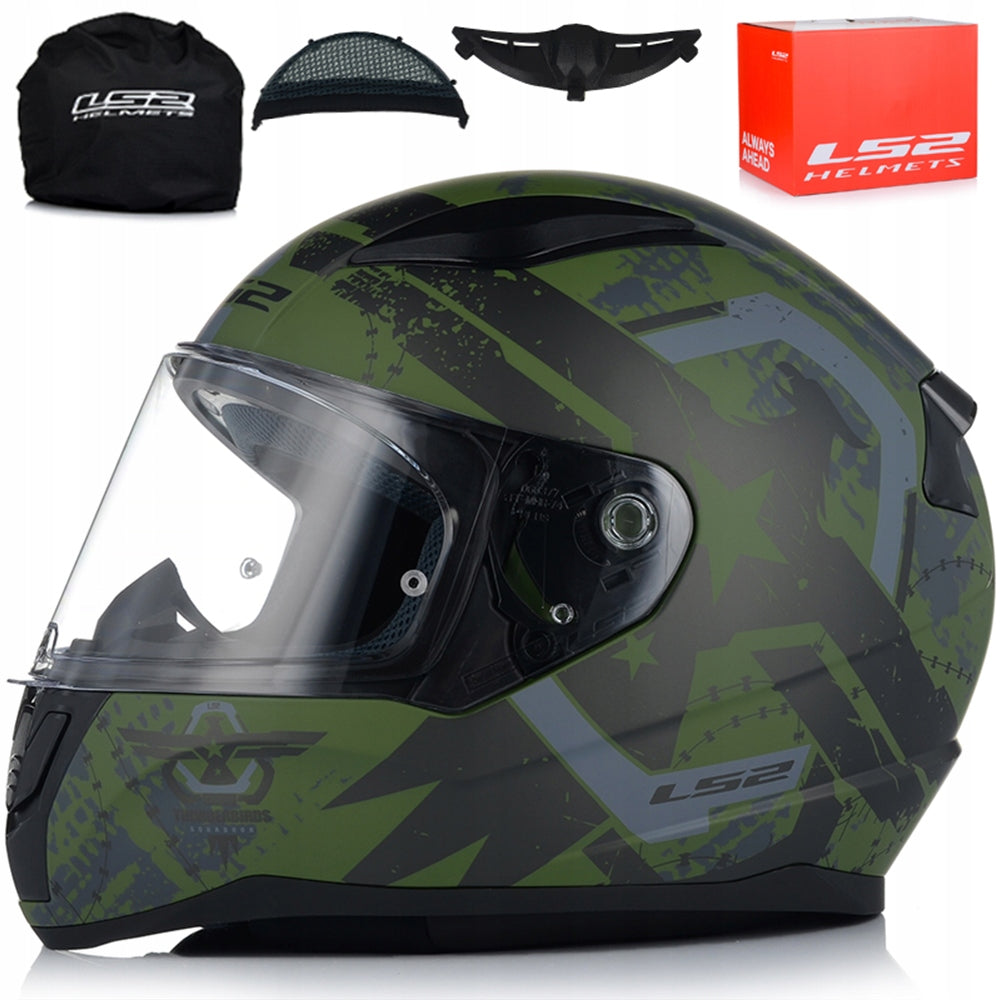 MOTORCYCLE HELMET LS2 FF353 RAPID II THUNDER BIRDS SYSTEM PINLOCK ECER 22.06