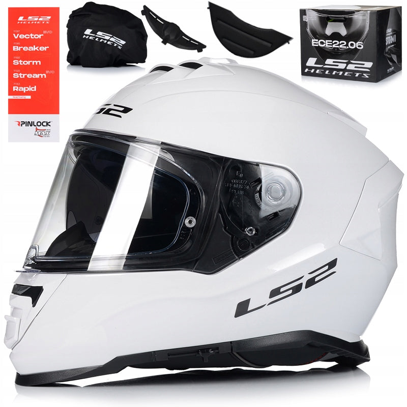 MOTORCYCLE HELMET LS2 FF800 STORM II SOLID + PINLOCK + BLEND ECER 22.06
