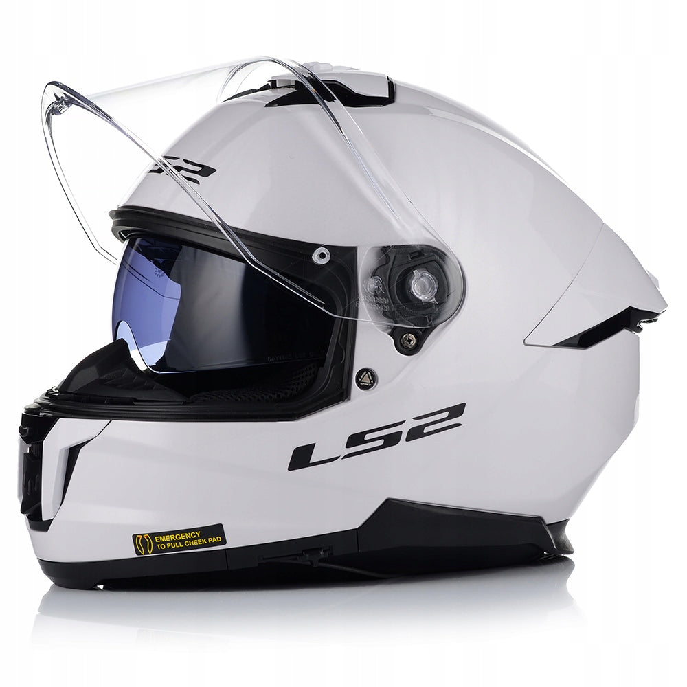 MOTORCYCLE HELMET LS2 FF808 STREAM II WHITE + BLEND + BLUETOOTH INTERCOM Packaging status original