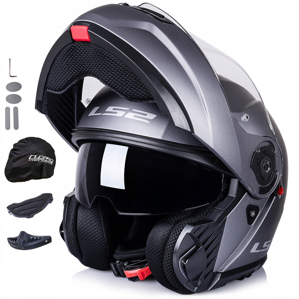 MOTORCYCLE HELMET LS2 FF908 STROBE II SOLID MAT TITAN XS
