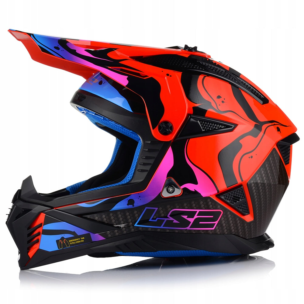 MOTORCYCLE HELMET LS2 MX708 FAST II WASH RED LIGHT ENDURO CROSS QUAD ATV Packaging status original
