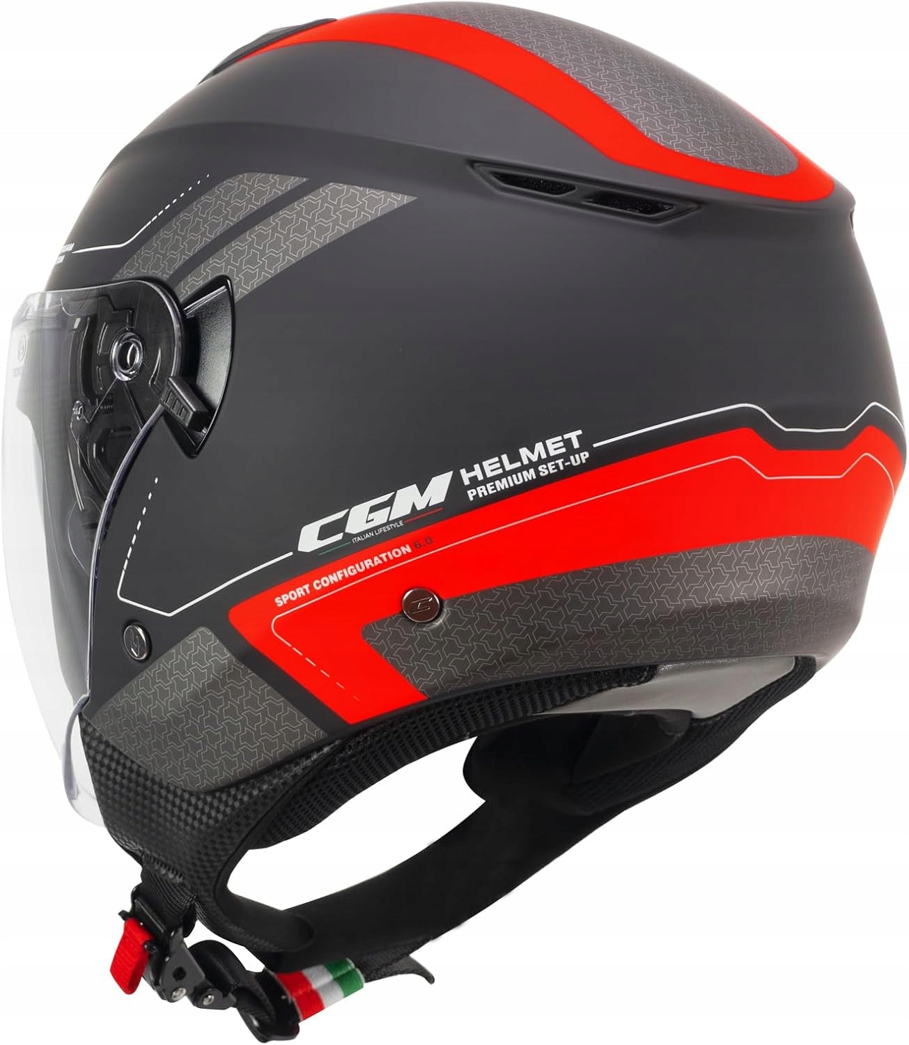 MOTORCYCLE HELMET OPEN FACE 126G MATT BLACK XXL 61CM Manufacturer CGM