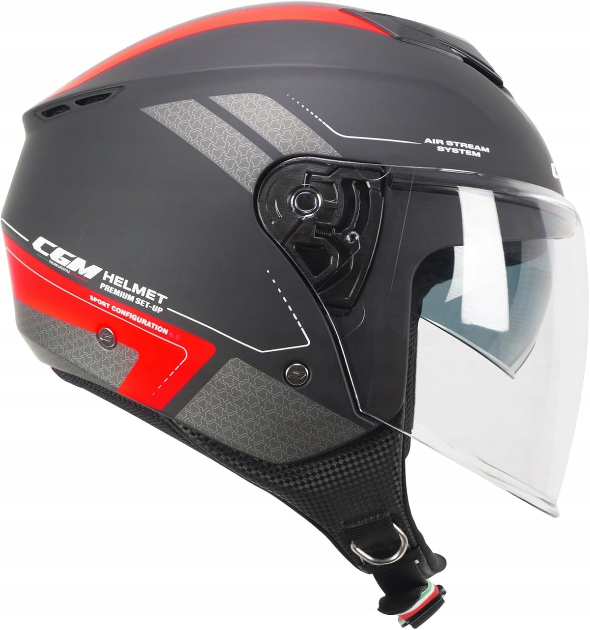 MOTORCYCLE HELMET OPEN FACE 126G MATT BLACK XXL 61CM