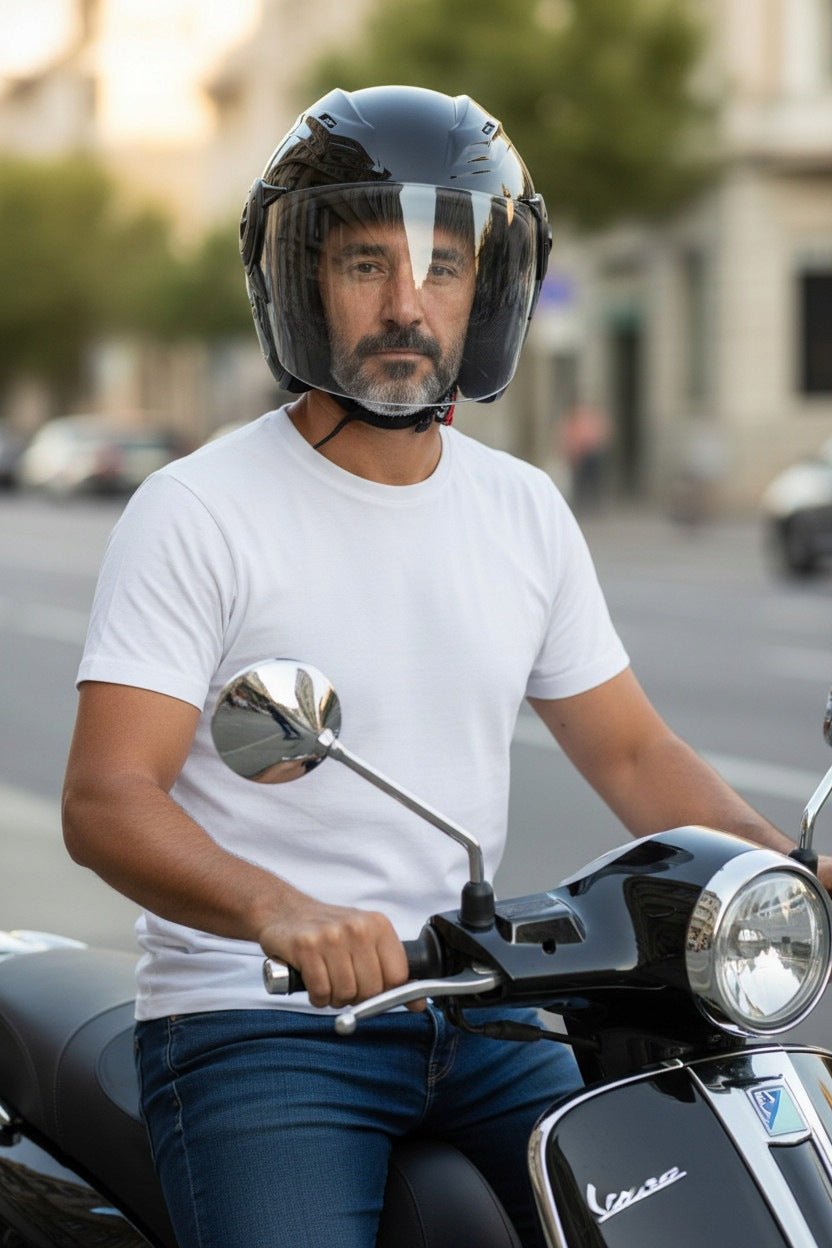 MOTORCYCLE HELMET OPEN GLOSS SCOOTER CHOPPER M 57-58 cm Manufacturer's catalog number AKMD-20MGLOSS